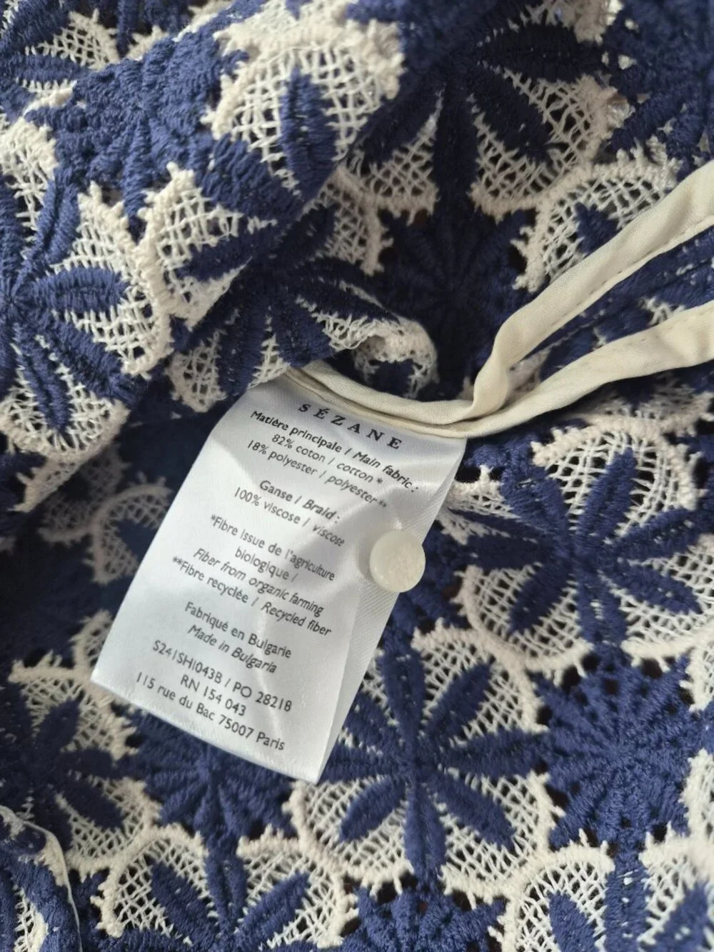 *NWT* [Sezane] Emma Embroidered Blouse, Size 38/6 - Picture 6 of 9